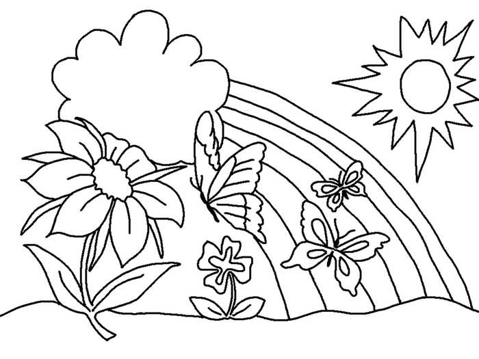 Rainbow Kindergarten Coloring Pages