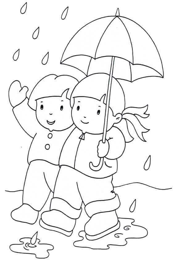 Rainy Day Coloring Sheets Free