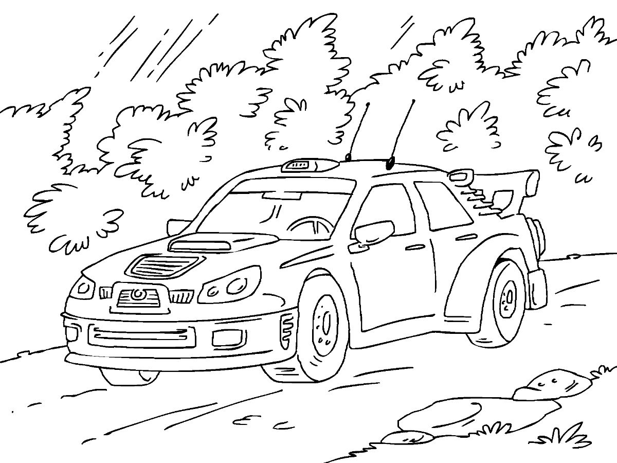 rallycross coloring pages