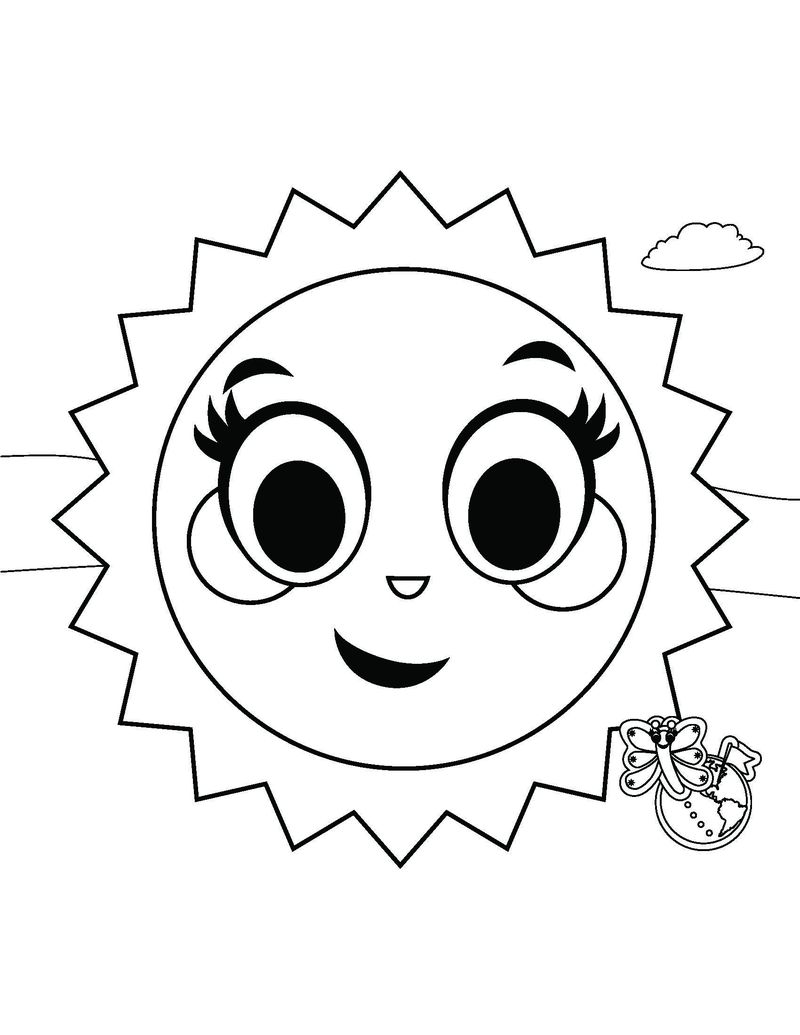 Realistic Sun Coloring Page