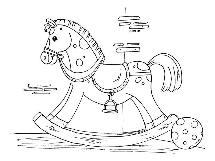 Rocking Horse Coloring Page