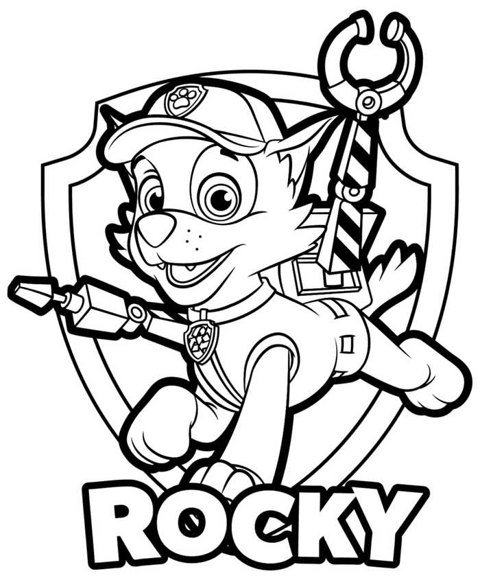 Rocky Paw Patrol Coloring Pages