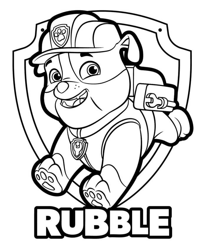 Rubble Paw Patrol Coloring Pages