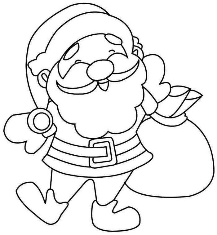 Santa Christmas Coloring Page For Preschoolers