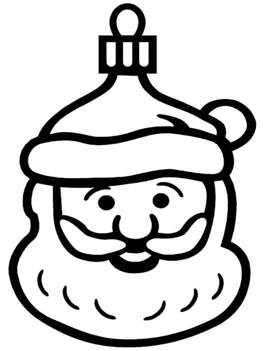 Santa Christmas Ornament Coloring Page