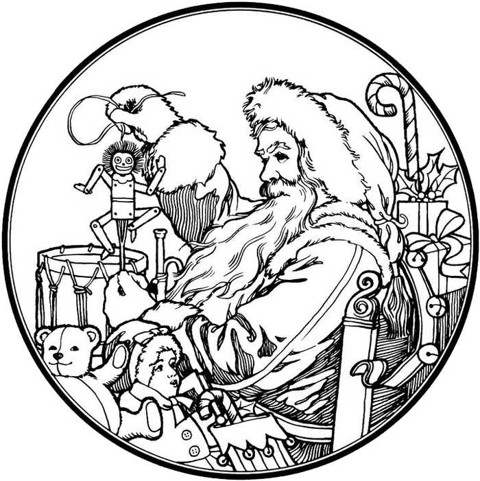 Santa Claus Christmas Coloring Pages For Adults