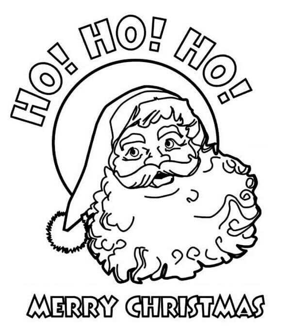 Santa Ho Ho Ho Coloring Page