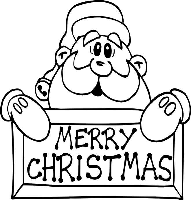 Santa Merry Christmas Coloring Page