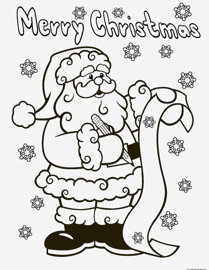 Santa Merry Christmas Coloring Pages