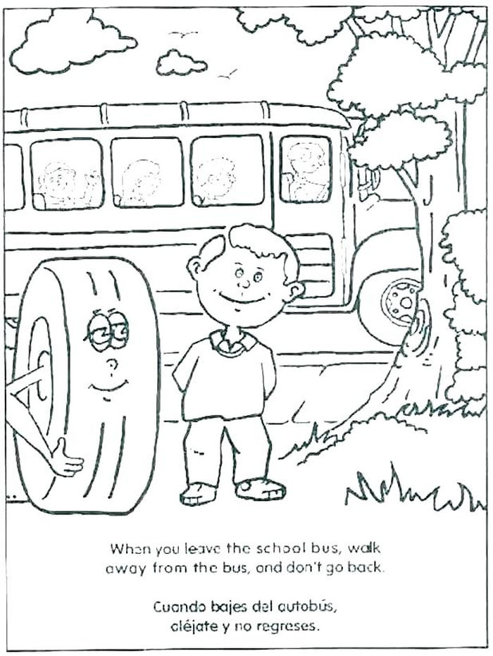 School Bus Coloring Sheets For Kindergarten