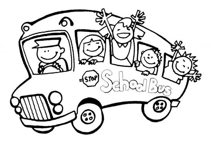 School Bus Kindergarten Coloring Pages