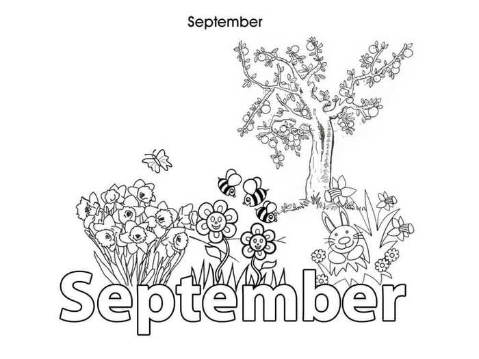 September Coloring Pages