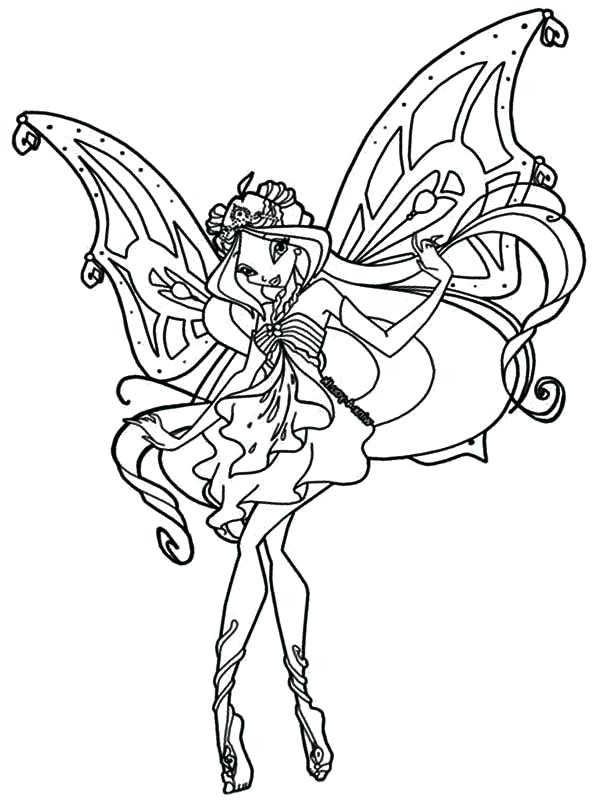 Sexy Cartoon Fairy Coloring Page