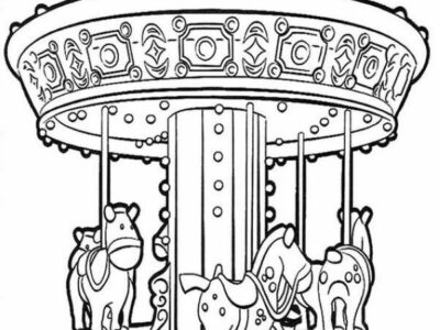 Shining Night Carnival Carousel Coloring Pages