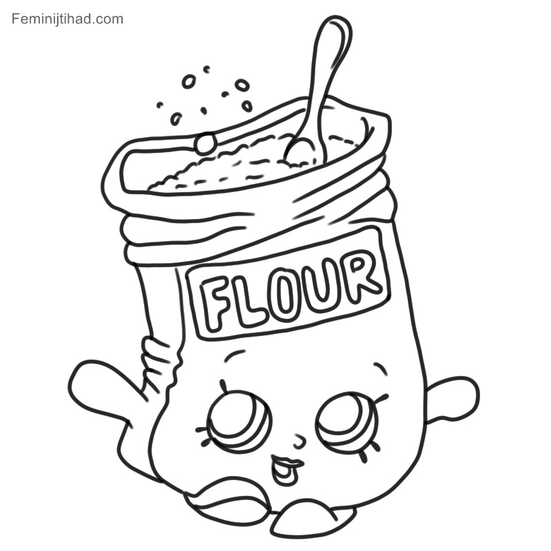 Shopkins coloring printable sheet fleur flour