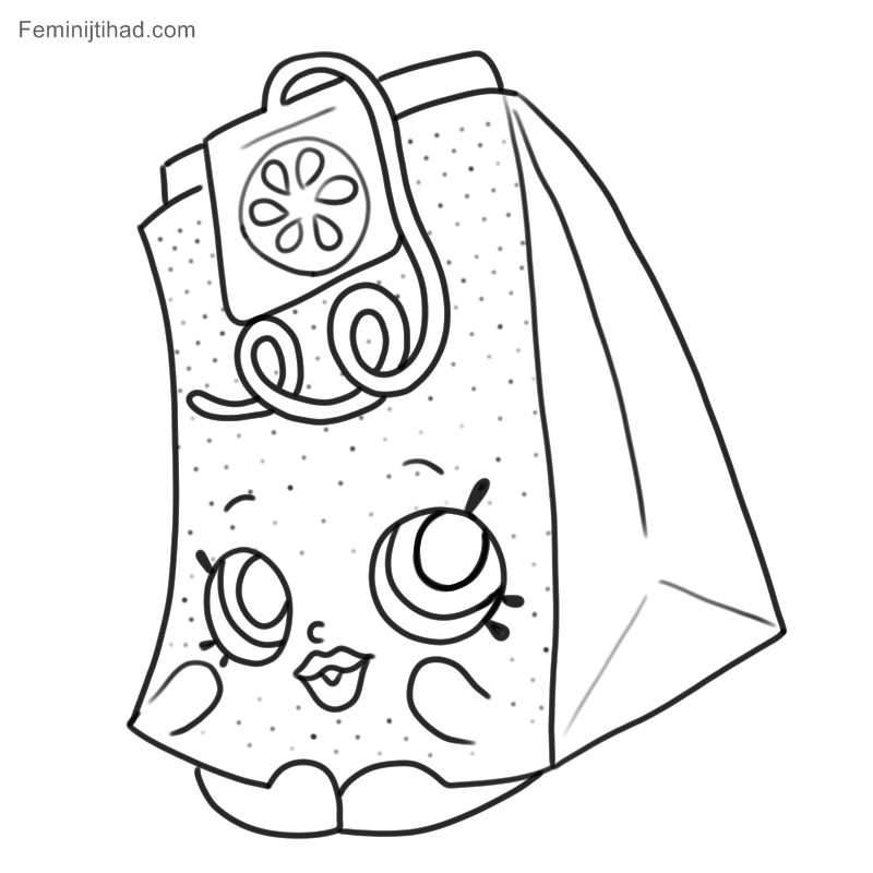 Shopkins coloring sheet seasion herb l. Teabag