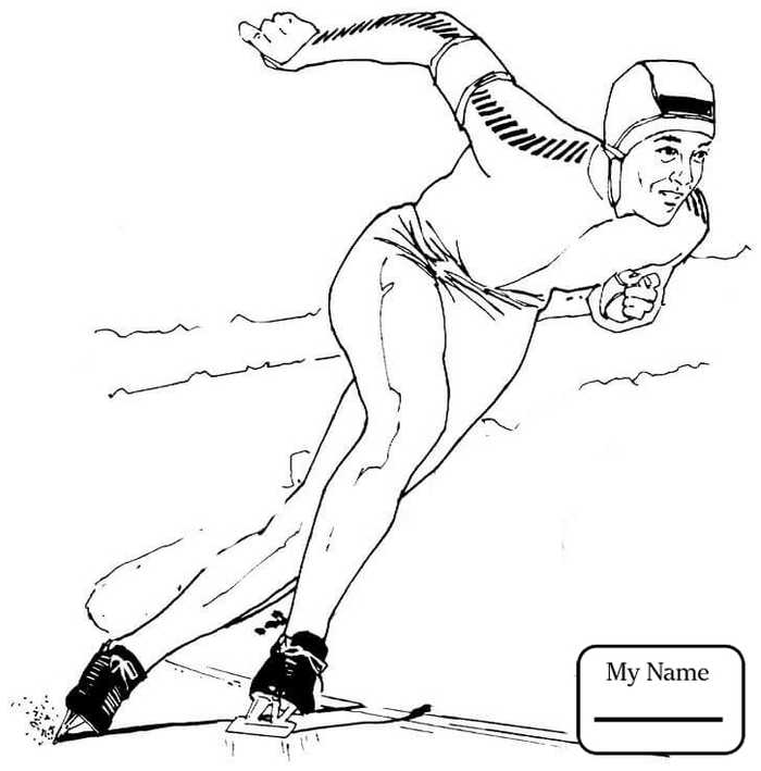 Short Track Speed Skating Winter Olympics Coloring Pages