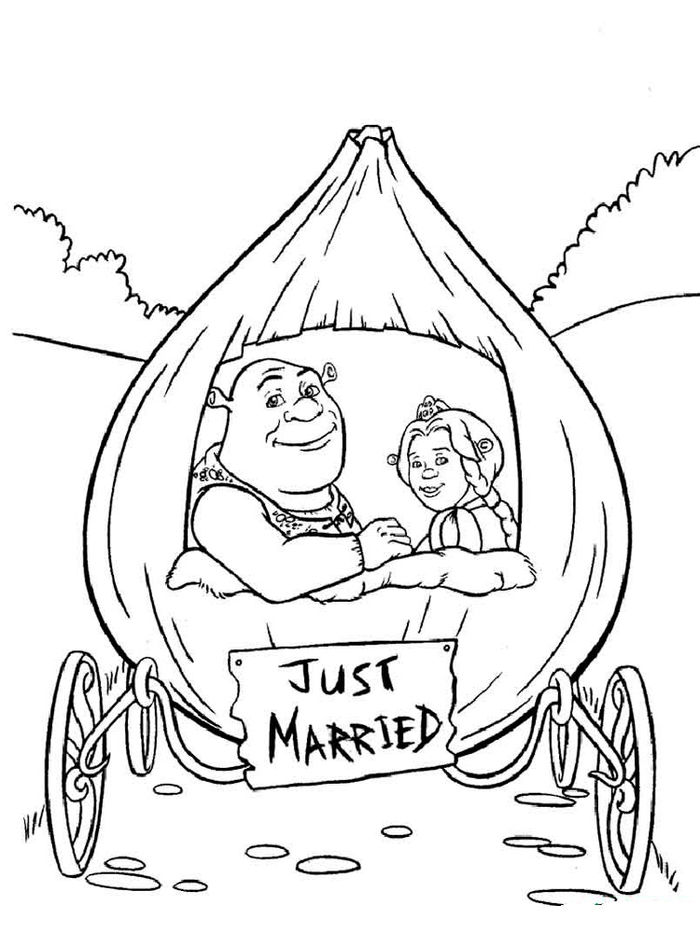 Shrek Wedding Coloring Pages