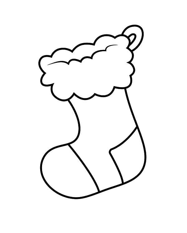 Simple Christmas Stocking Coloring Pages