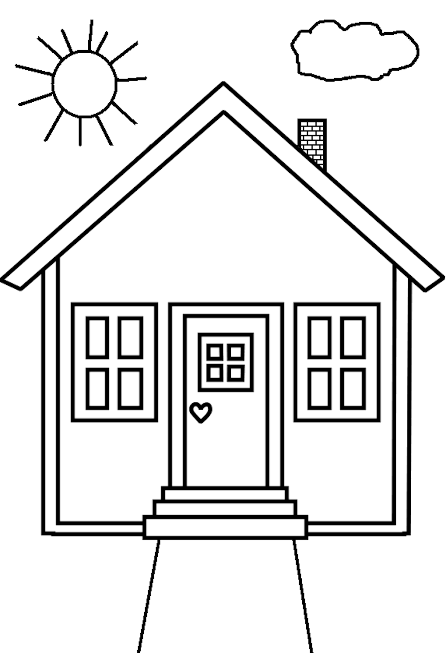 simple house coloring pages