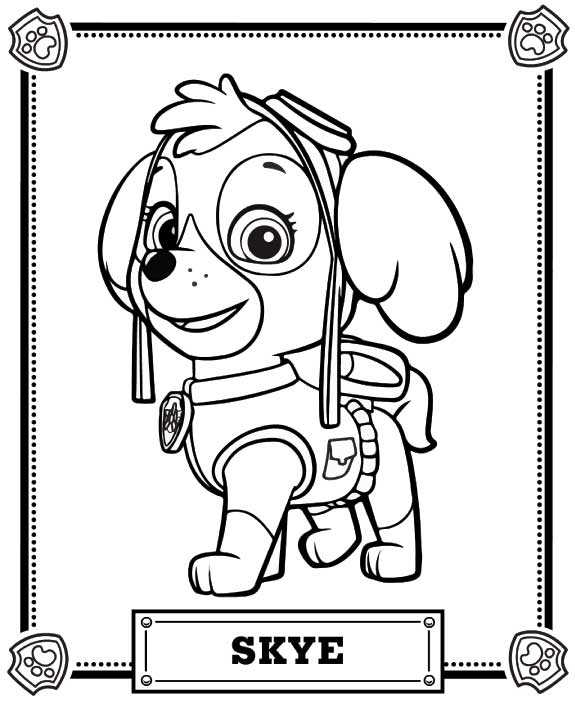 Skye Paw Patrol Coloring Pages