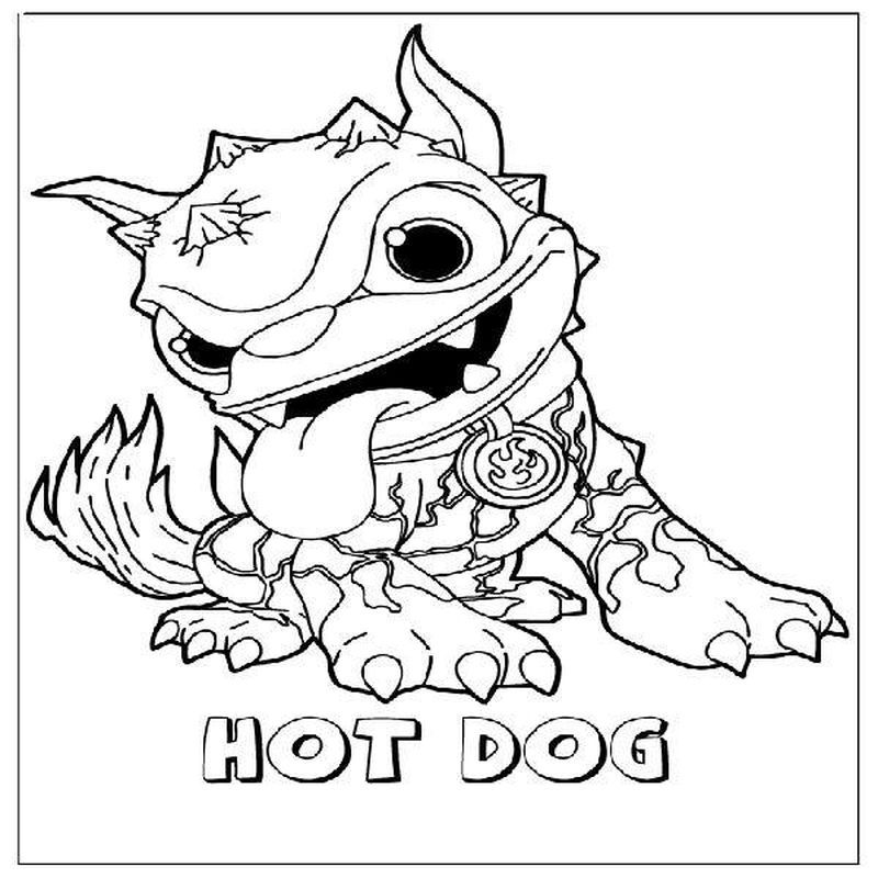 Skylanders Coloring Pages Hot Dog