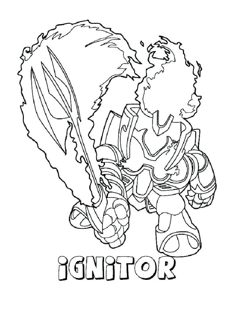 Skylanders Giants Coloring Pages Hot Head