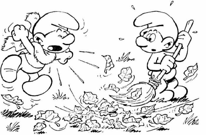 Smurfs Thanksgiving Coloring Page