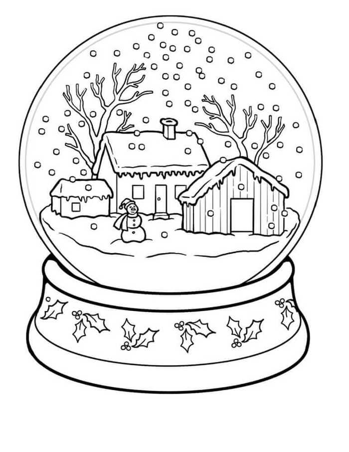 Snowglobe Coloring Pages