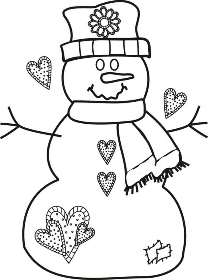 Snowman Christmas Coloring Pages