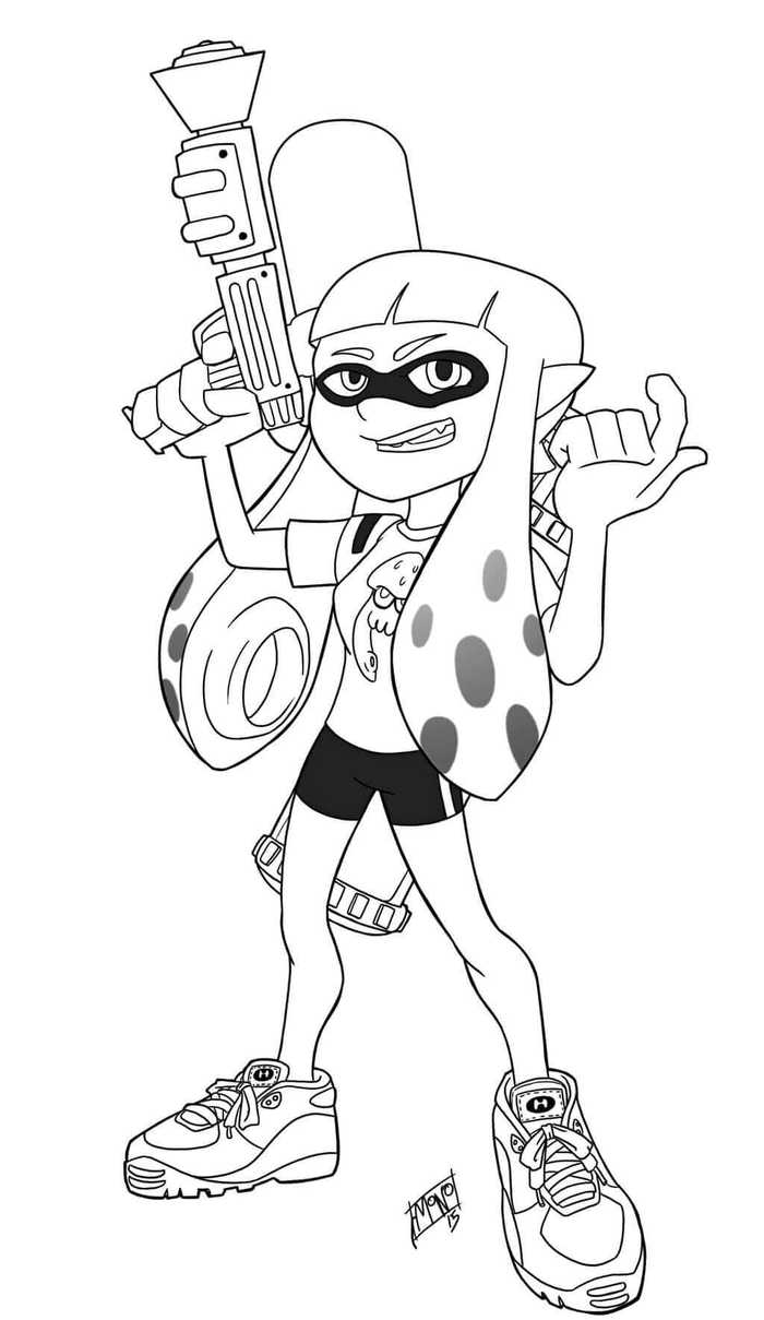 Splatoon Coloring Sheets Female Inkling