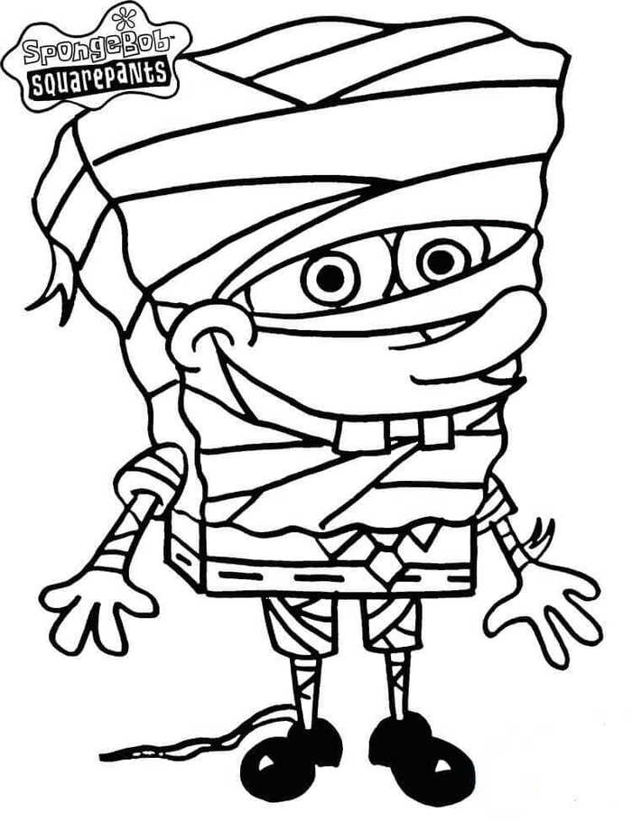 Spongebob As Mummy Coloring Page