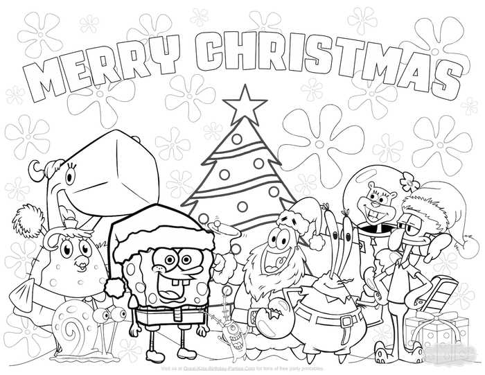 Spongebob Christmas Coloring Pages