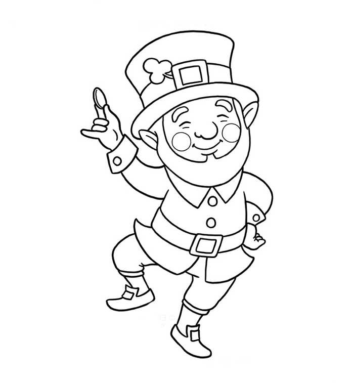 St Patricks Day Coloring Page Leprechaun