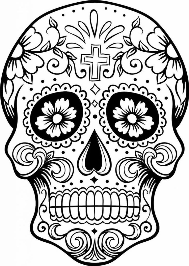 Sugar Skull Coloring Pages for Adults