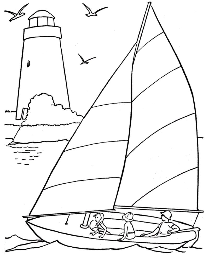 Summer Beach Coloring Pages