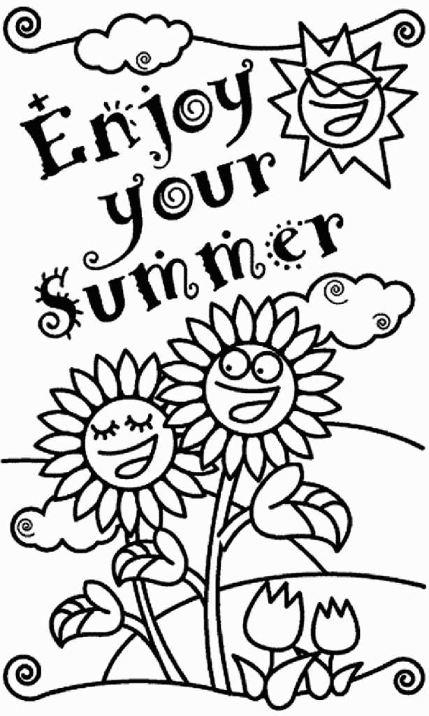 Summer Kindergarten Coloring Pages