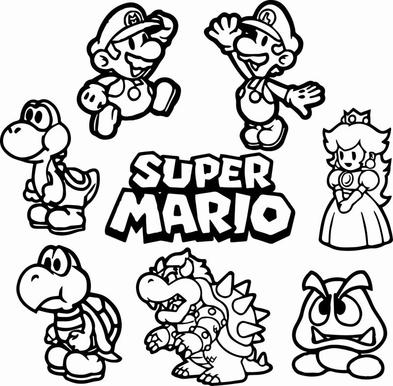 Super Mario Coloring Pages Free