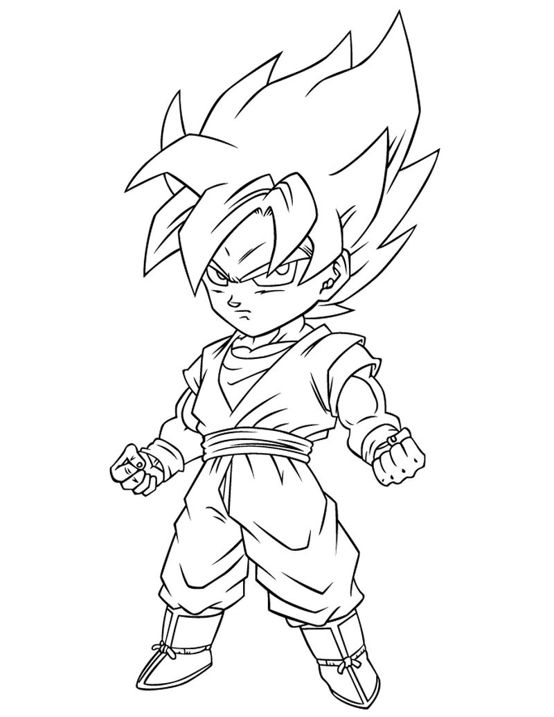 Super Saiyan Goten Dragon Ball Z Coloring Pages