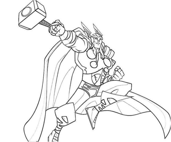 Superhero Thor Coloring Page