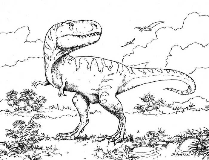 T Rex Dinosaur Coloring Pages