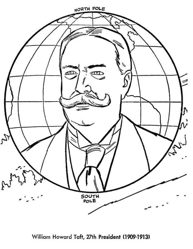 Taft Presidents Day Coloring Page