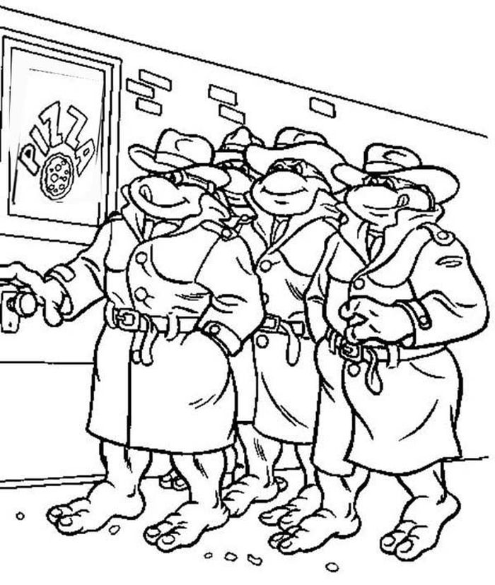 Teenage Mutant Ninja Turtles Pizza Coloring Pages