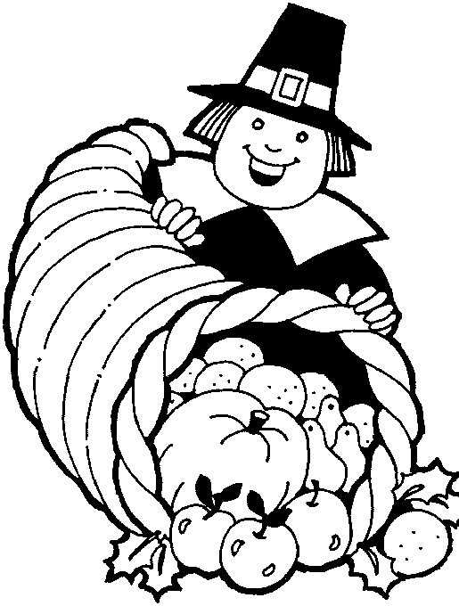 Thanksgiving Coloring Pages Cornucopia