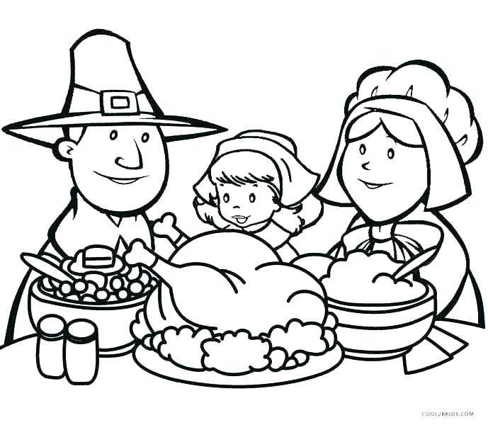 Thanksgiving Dinner Coloring Pages