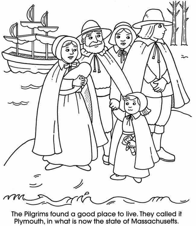 Thanksgiving Pilgrim Coloring Page