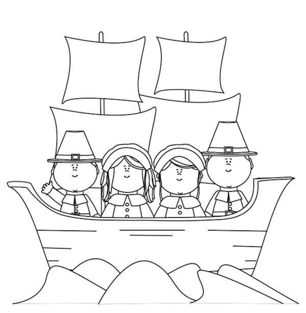 Thanksgiving Pilgrims Coloring Pages