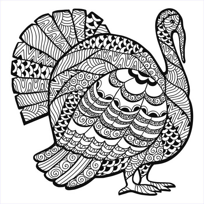 Thanksgiving Turkey Zen Coloring Page