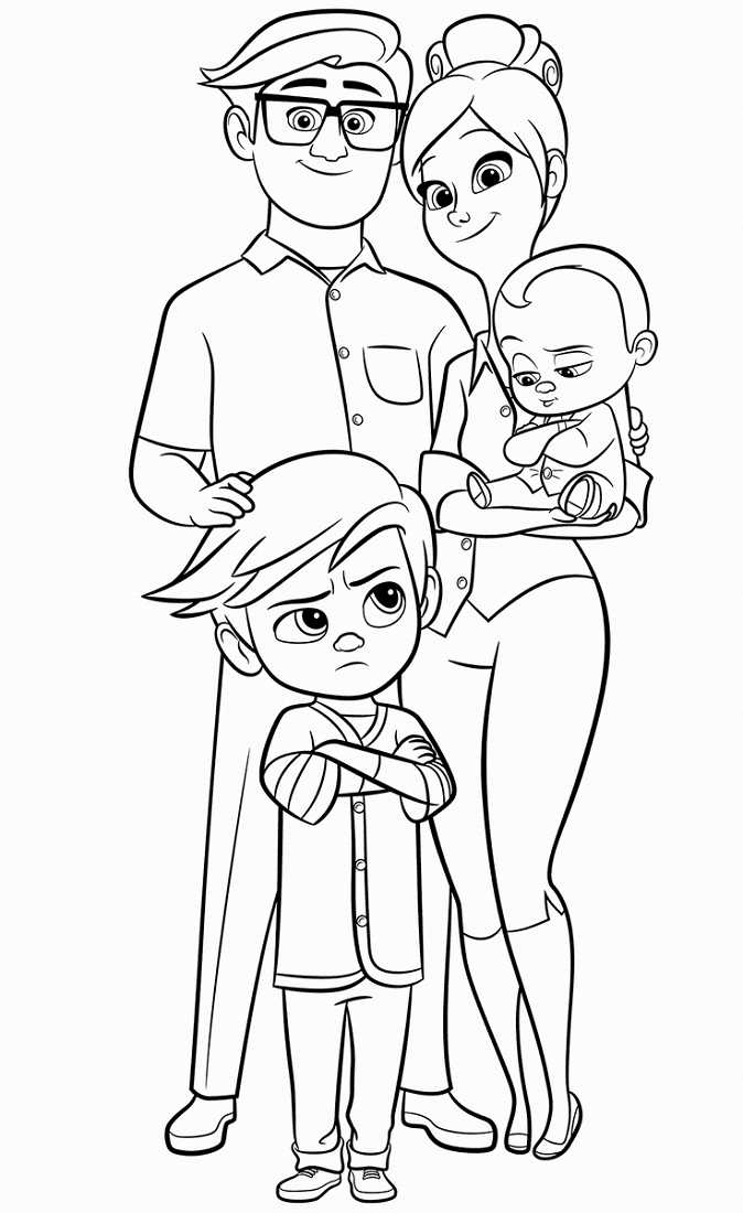 The Boss Baby Templeton Family Coloring Page