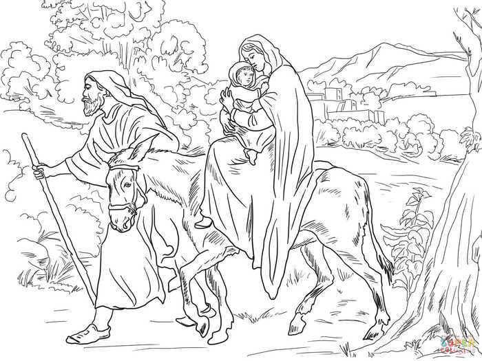 To Bethlehem Nativity Coloring Pages